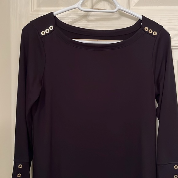 Lilly Pulitzer Black 3/4 Sleeves Sophie Dress Sz Small UPF 50+ Sun Protection - Picture 2 of 13